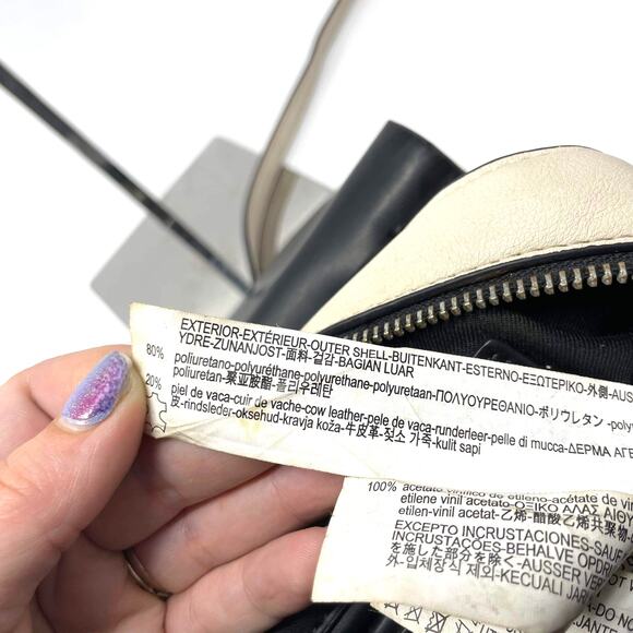 ZARA Red Black White Leather Colorblock Crossbody Handbag - Picture 12 of 14